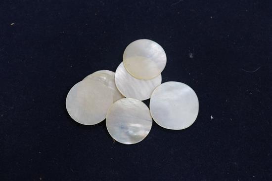 A quantity of mother of pearl counters